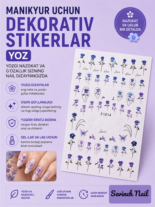 Yozgi manikyur uchun dekorativ stikerlar - 