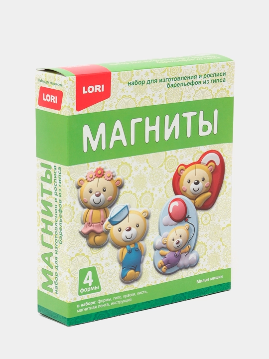 Gipsdan magnitlar tayyorlash to‘plami  Lori  "Милые мишки" - 
