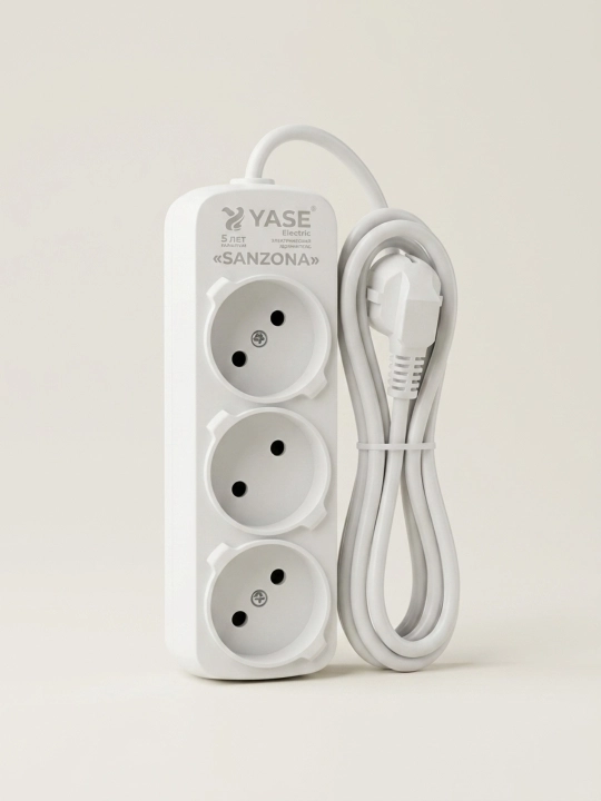 YASE Electric Elektr Uzaytirgich 3 Razetka, 8 m, 5 yil kafolat, «SANZONA» seriyasi - 