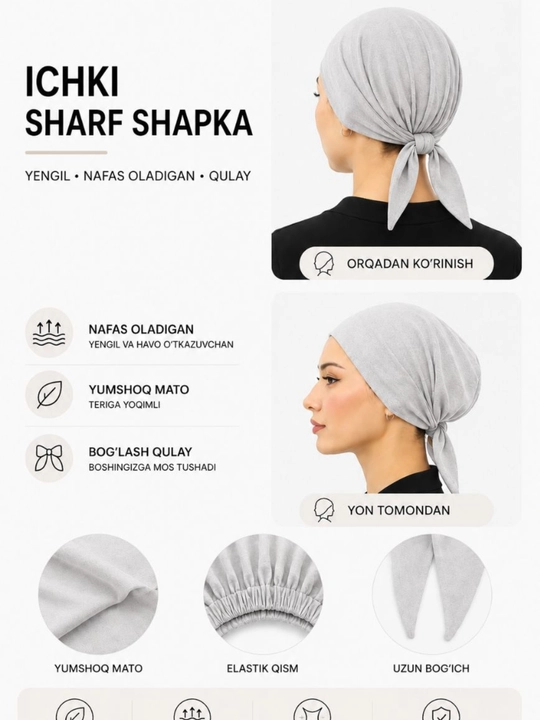 Ichki shapka, hijob shapkasi, boni shapka, ichki boni - 