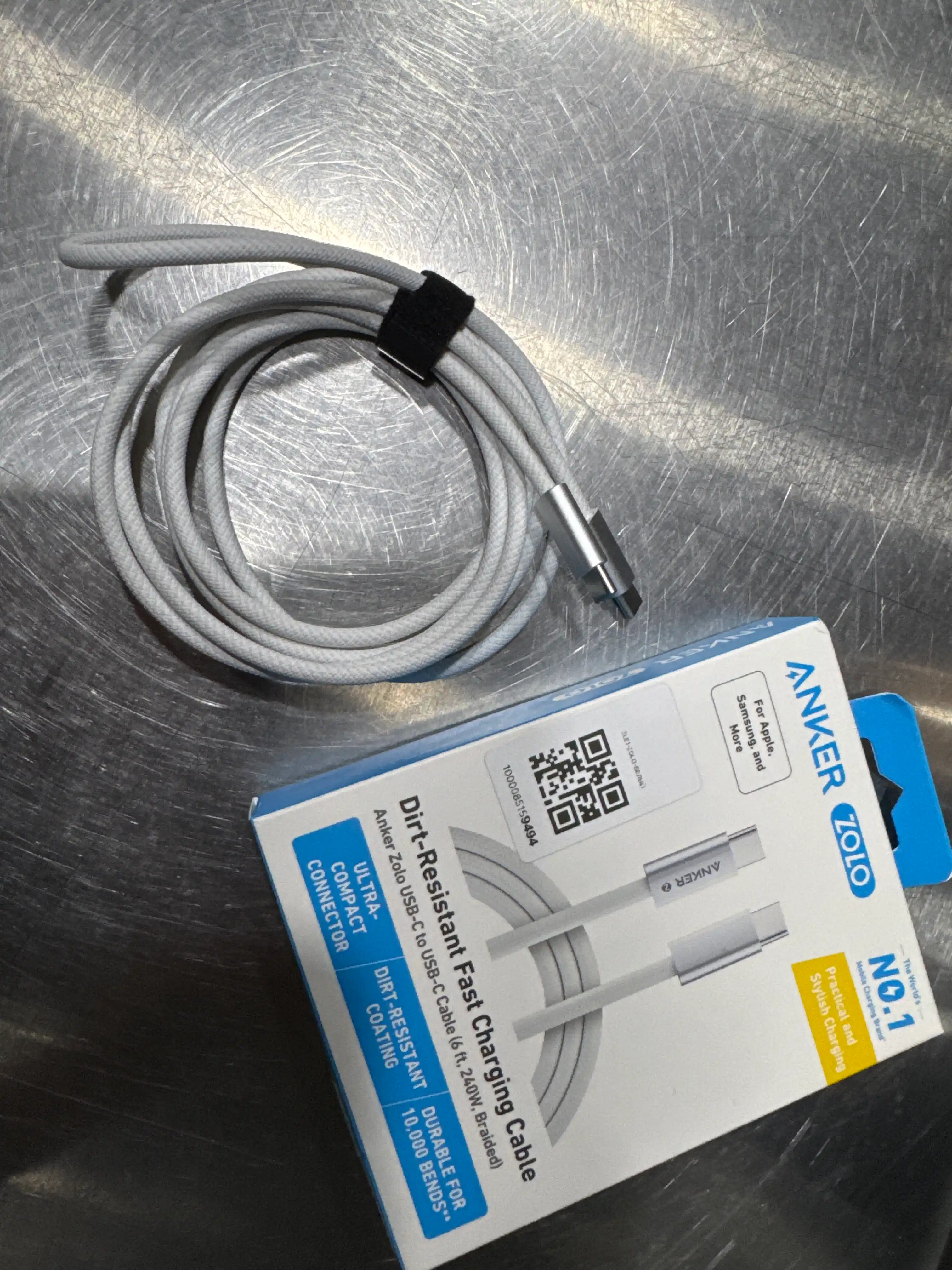 Кабель для быстрой зарядки Anker Zolo USB-C to USB-C 6 ft (1,8 м) 240 W