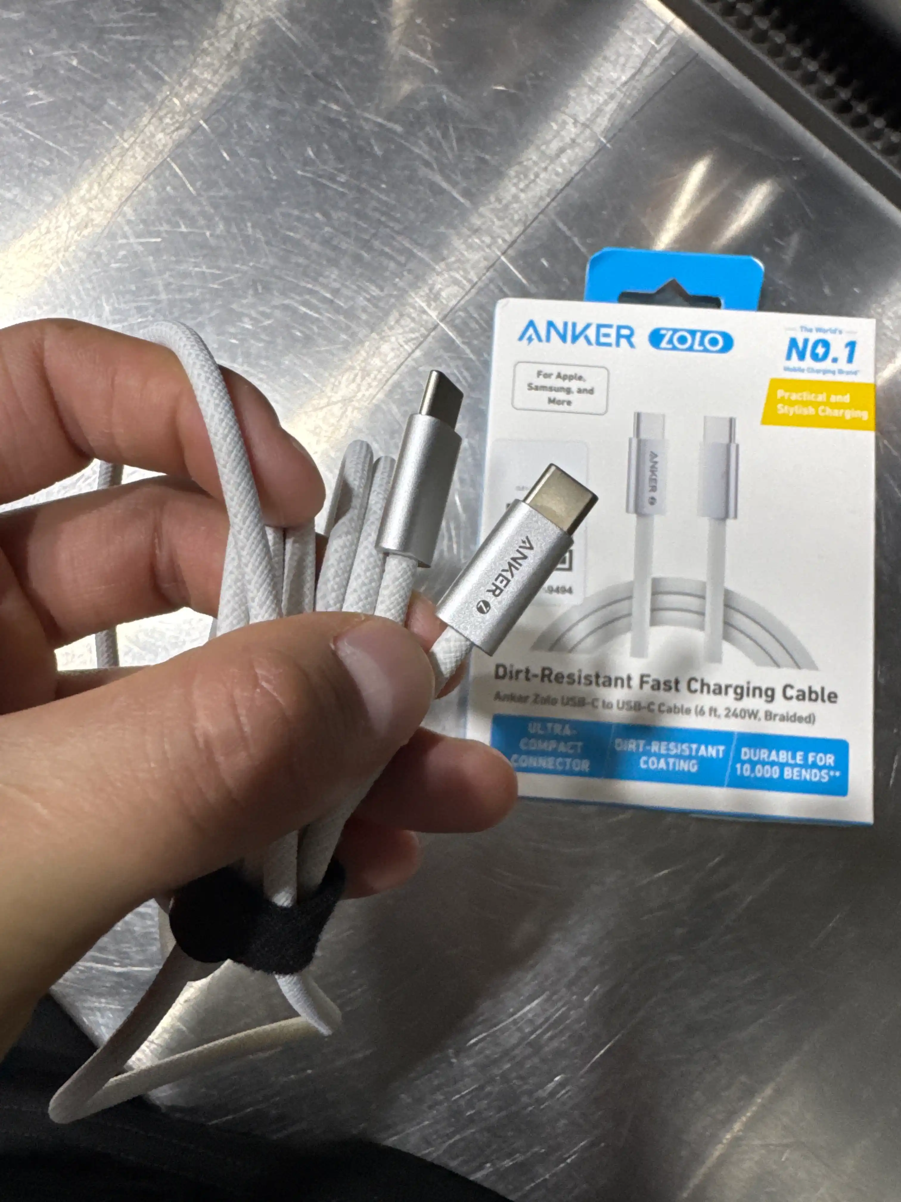 Кабель для быстрой зарядки Anker Zolo USB-C to USB-C 6 ft (1,8 м) 240 W
