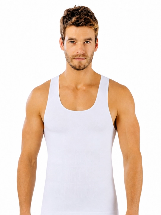 Form Time Seamless 6200 erkaklar uchun dikişsiz toparlovchi atlet-korset, oq, S–3XL