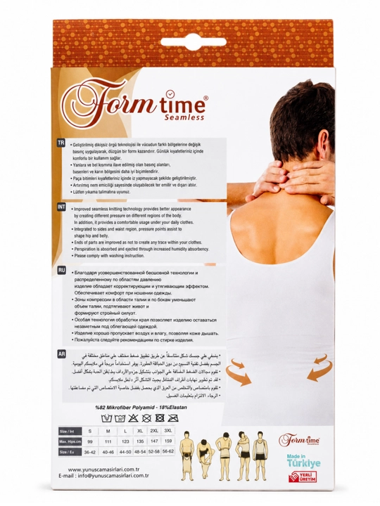 Form Time Seamless 6200 erkaklar uchun dikişsiz toparlovchi atlet-korset, oq, S–3XL