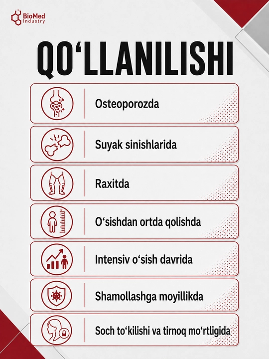 Kalsiy D3 CS — suyak va tishlar uchun vitamin-mineral majmua, 60 tabletka