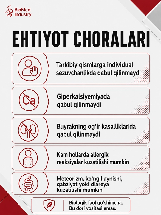 Kalsiy D3 CS — suyak va tishlar uchun vitamin-mineral majmua, 60 tabletka