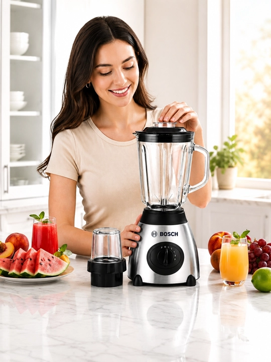 Bosch 1000 Vt statsionar blender 3 ta 1 da, 1,5 l, kofemolka va maydalagich