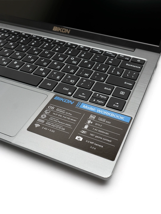 Ноутбук BIKON экран 14 Core i7/ i5/ i3 для офиса, дома, учебы и работы, установлен Windows