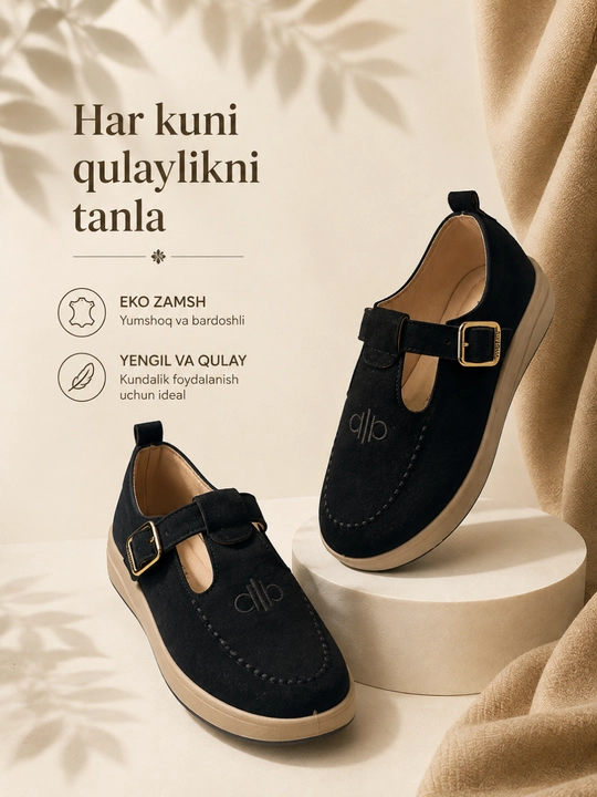 Ayollar mokasinlari, ayollar poyabzali, eko zamshadan, kundalik va ofis uchun, 36-40