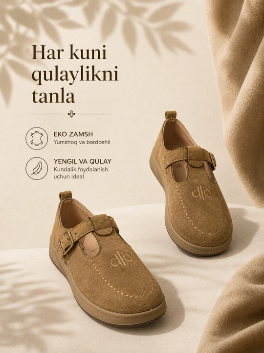 Ayollar mokasinlari, ayollar poyabzali, eko zamshadan, kundalik va ofis uchun, 36-40