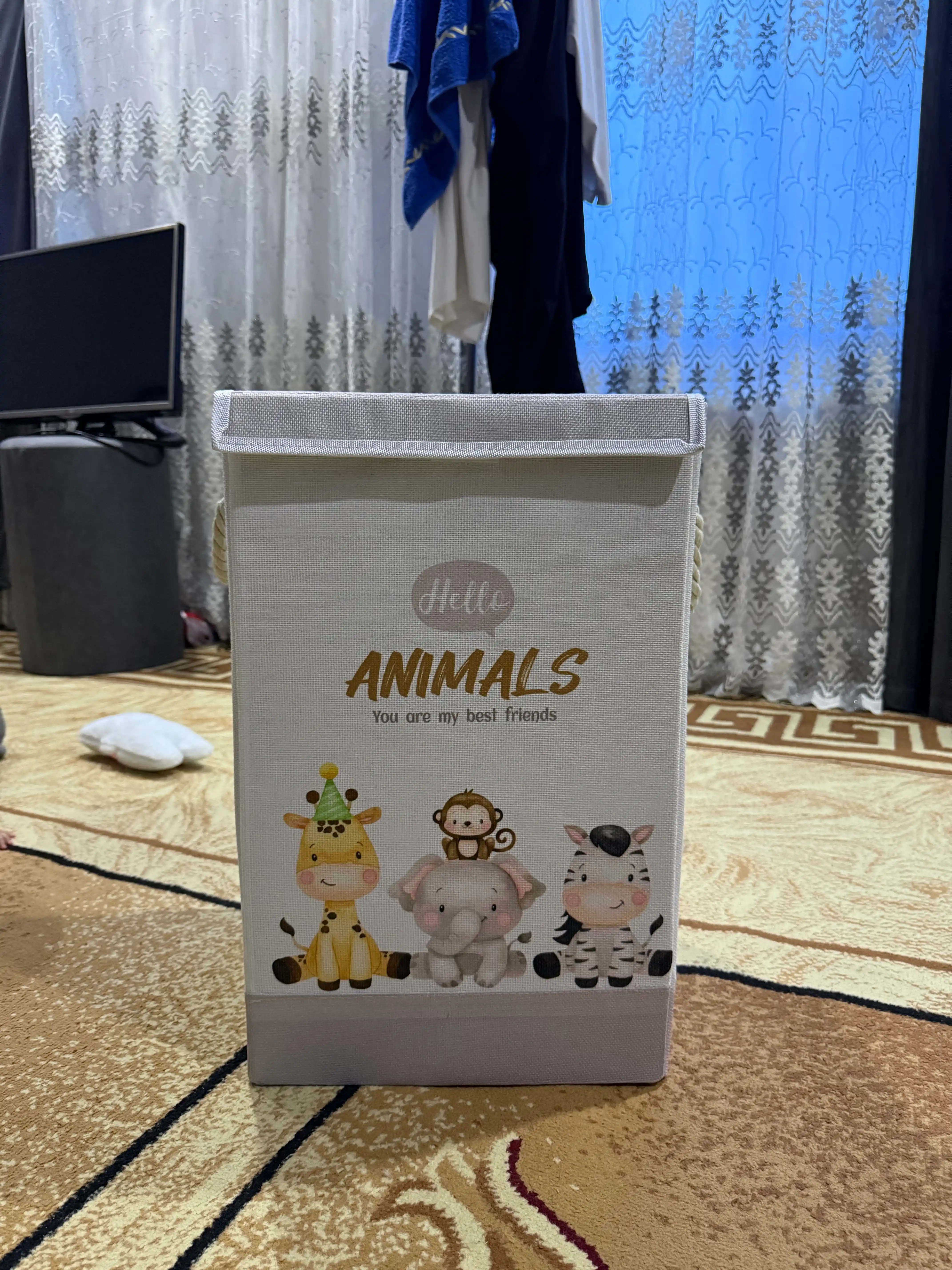 Корзина для игрушек, органайзер для одежды и нижнего белья, большой, с крышкой, складной