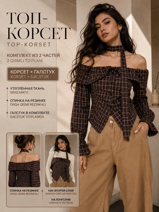Ayollar uchun issiq top-korset, yelkasi ochiq korset top