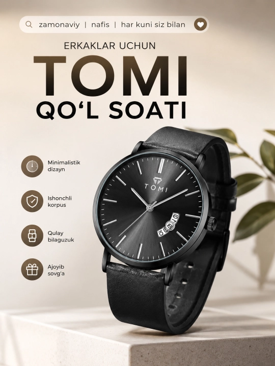 Элегантные наручные часы TOMI – классика и минимализм - 