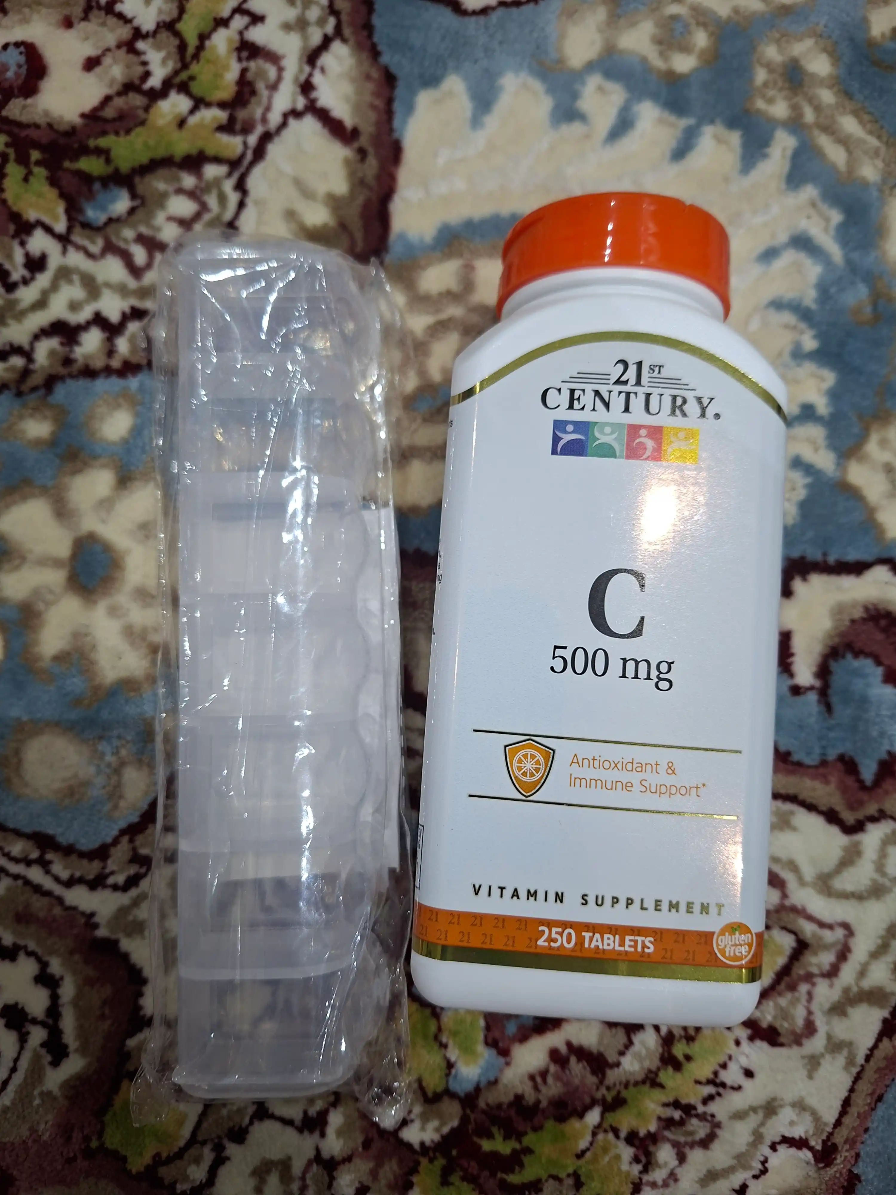 C vitamini (Vitamin C) immun tizimi va teri uchun 500 mg 21st Century vitaminlari, 250 tab