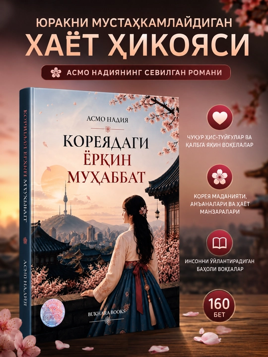 Koreyadagi yorqin muhabbat. Asmo Nadiya sevgi va hayot haqidagi hissiy kitob - 