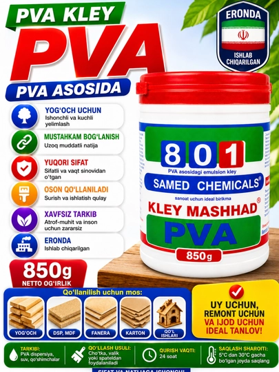 SAMED CHEMICALS 801 PVA — universal polivinilatsetat (PVA) yelimi - 