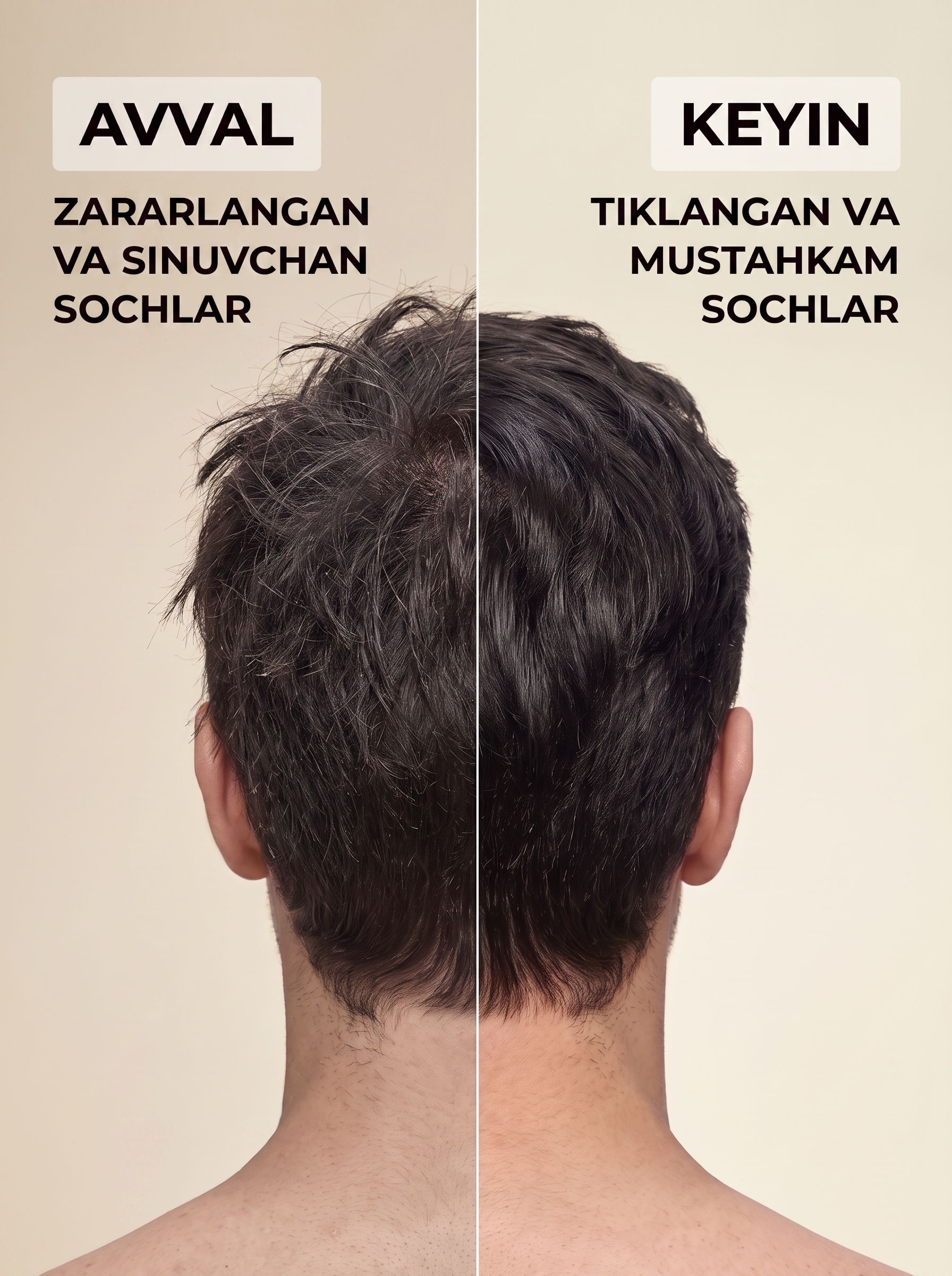 Keratinli shampun, barcha turdagi sochlar uchun, 600 ml