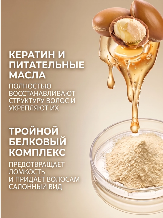 Keratinli shampun, barcha turdagi sochlar uchun, 600 ml