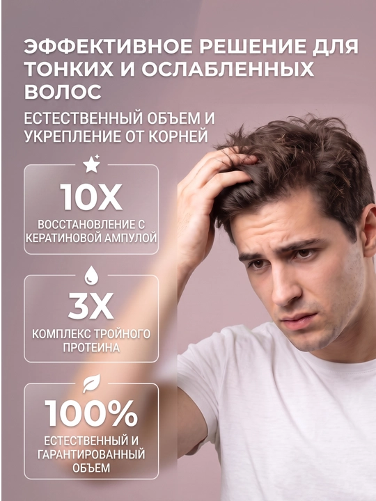 Keratinli shampun, barcha turdagi sochlar uchun, 600 ml