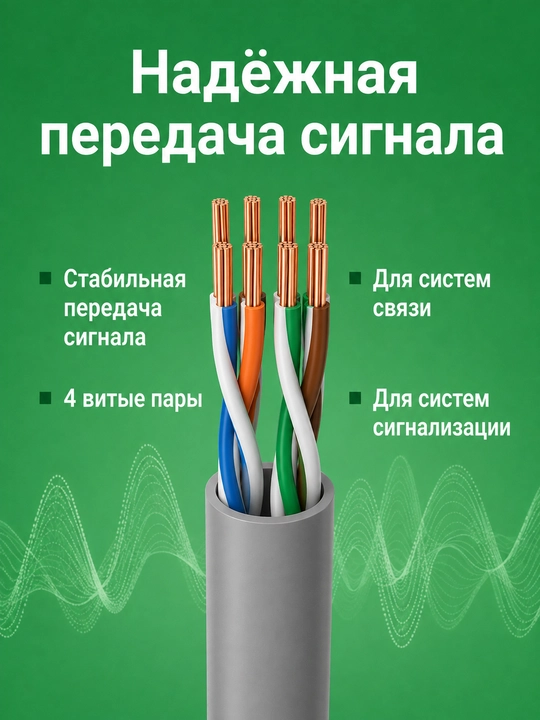 Кабель КСВПВ-FRLS 4×2×0,52 для систем связи и сигнализации, 5–100 м