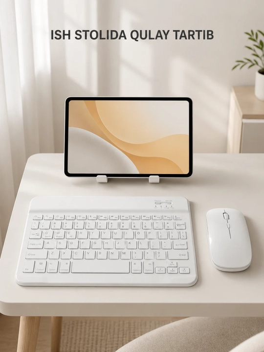 IOS va Android uchun Bluetooth klaviatura va sichqoncha to‘plami mishka