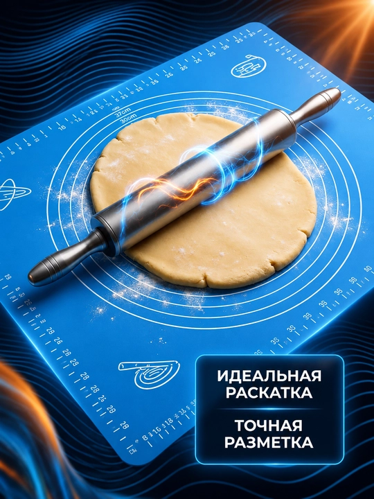 Коврик для раскатки теста из силикона, 70x70 см, 70x50 см
