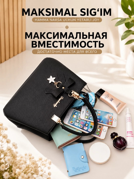 Сумка женская через плечо, вместительная, экокожа, 2 ручки, с ремнём , многосекционная