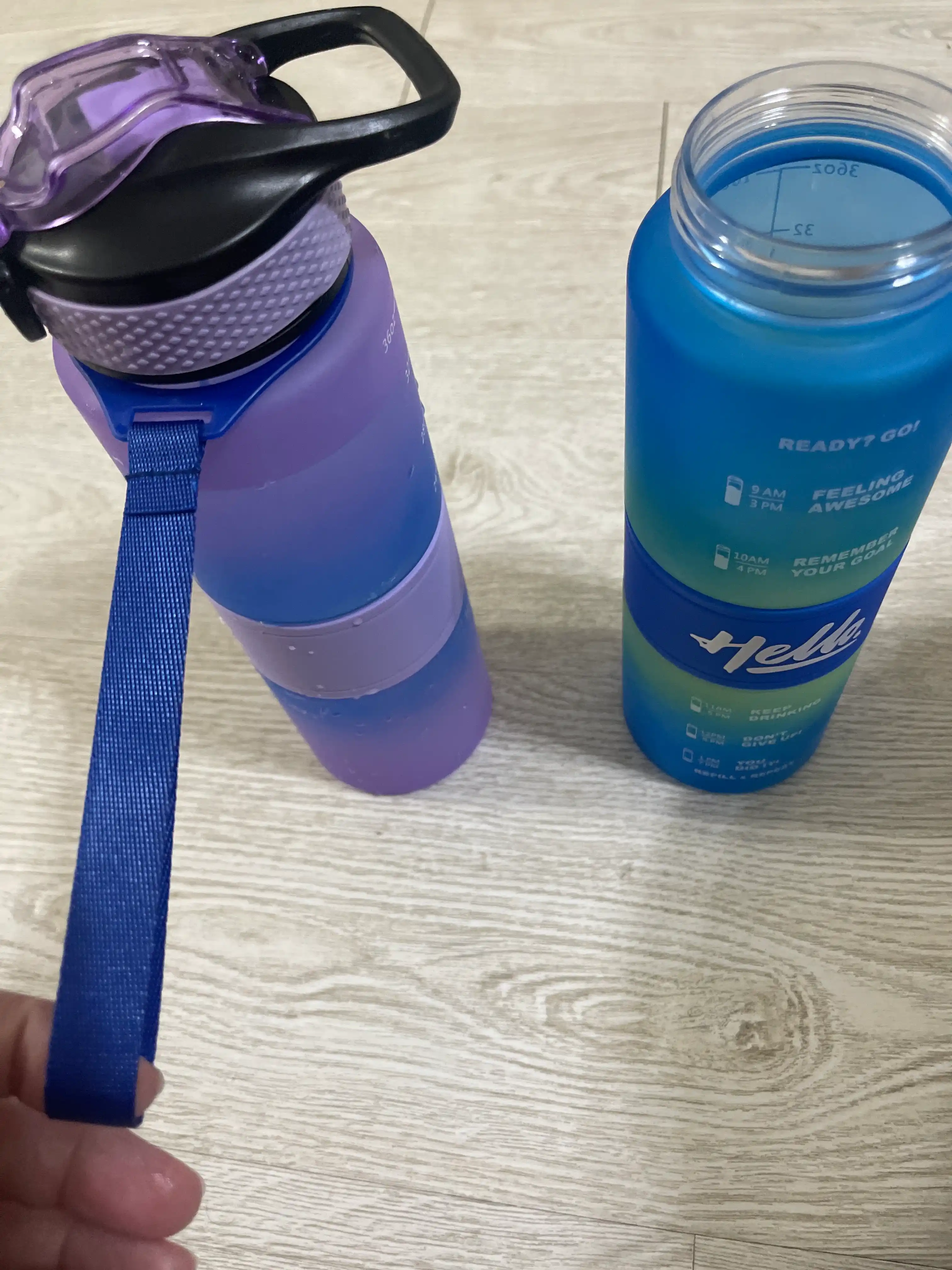 Sport uchun suv idishi 1000 ml, trubkali, sheyker, motivatsion shkalali