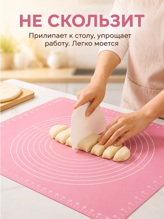 Коврик для раскатки теста из силикона, 70x70 см, 70x50 см