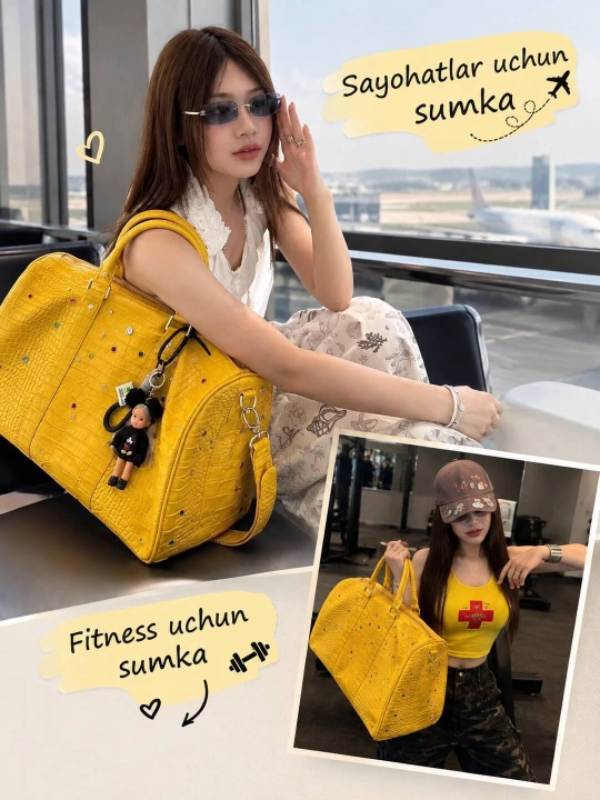 Har kunlik foydalanish uchun sig‘imli ayollar sumkasi, sayohat, fitness va o‘qish uchun