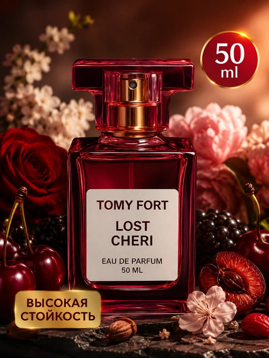 Ayollar uchun Tomy Fort Lost Cheri atiri, ayollar parfyumi, 50 ml, sovg‘a uchun parfyum - 