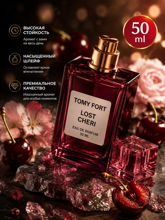 Ayollar uchun Tomy Fort Lost Cheri atiri, ayollar parfyumi, 50 ml, sovg‘a uchun parfyum