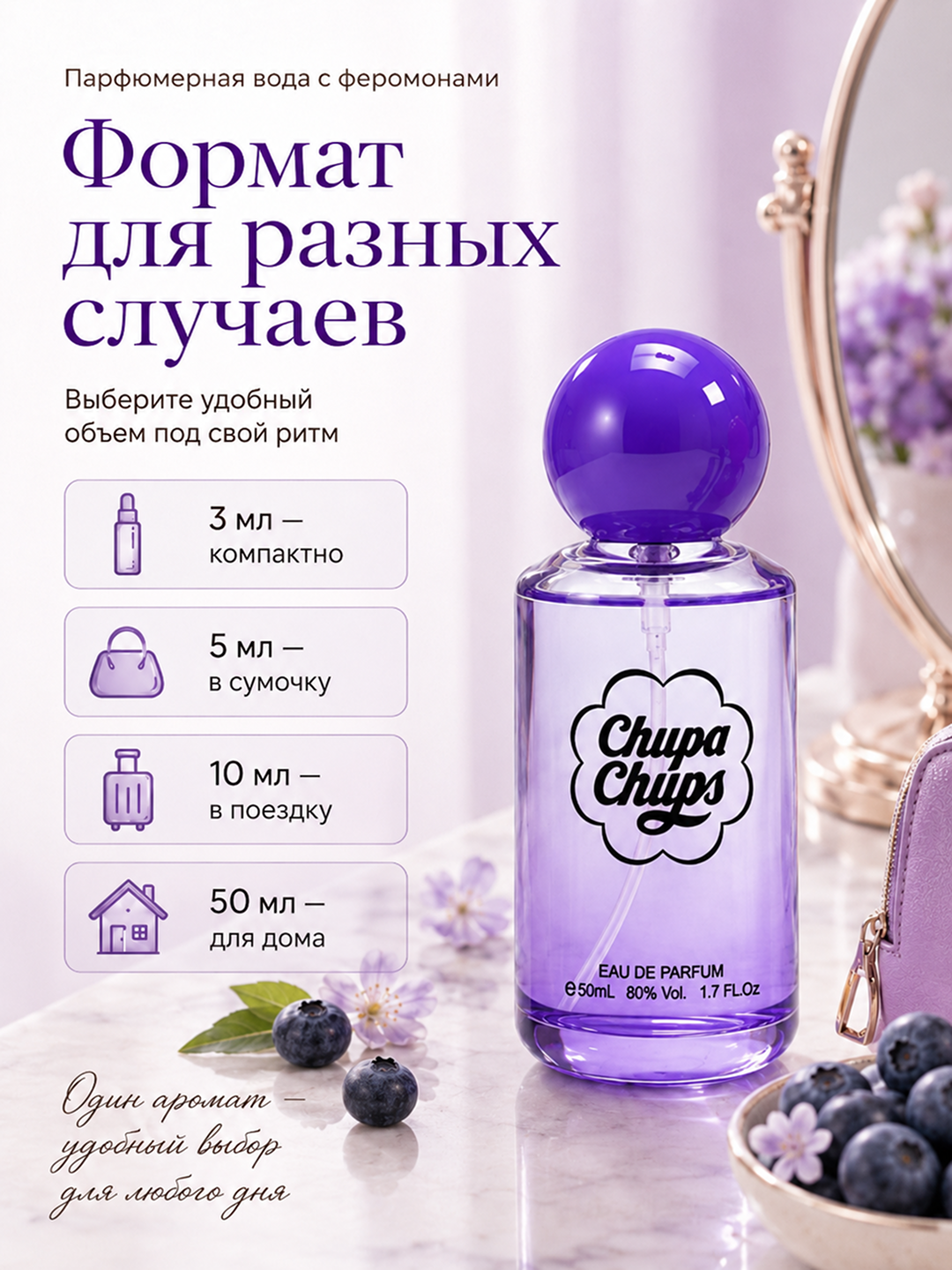 Chupa Chups feromonli parfyumlangan suvi, 50 ml gacha
