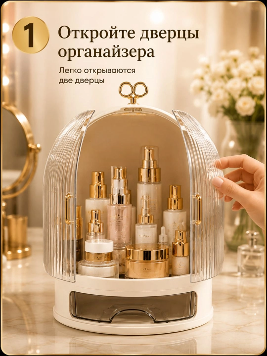 Органайзер для косметики, макияжа и парфюмерии, косметический бокс с выдвижным ящиком