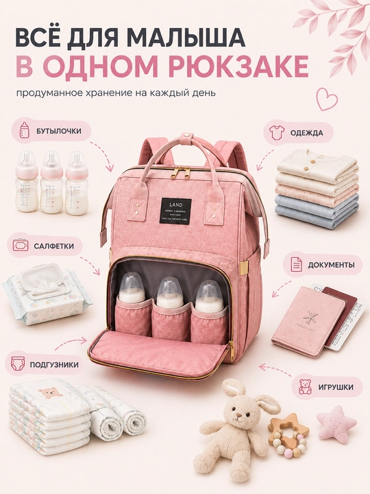 Рюкзак-кроватка для мамы и малыша, 25 л, с москитной сеткой