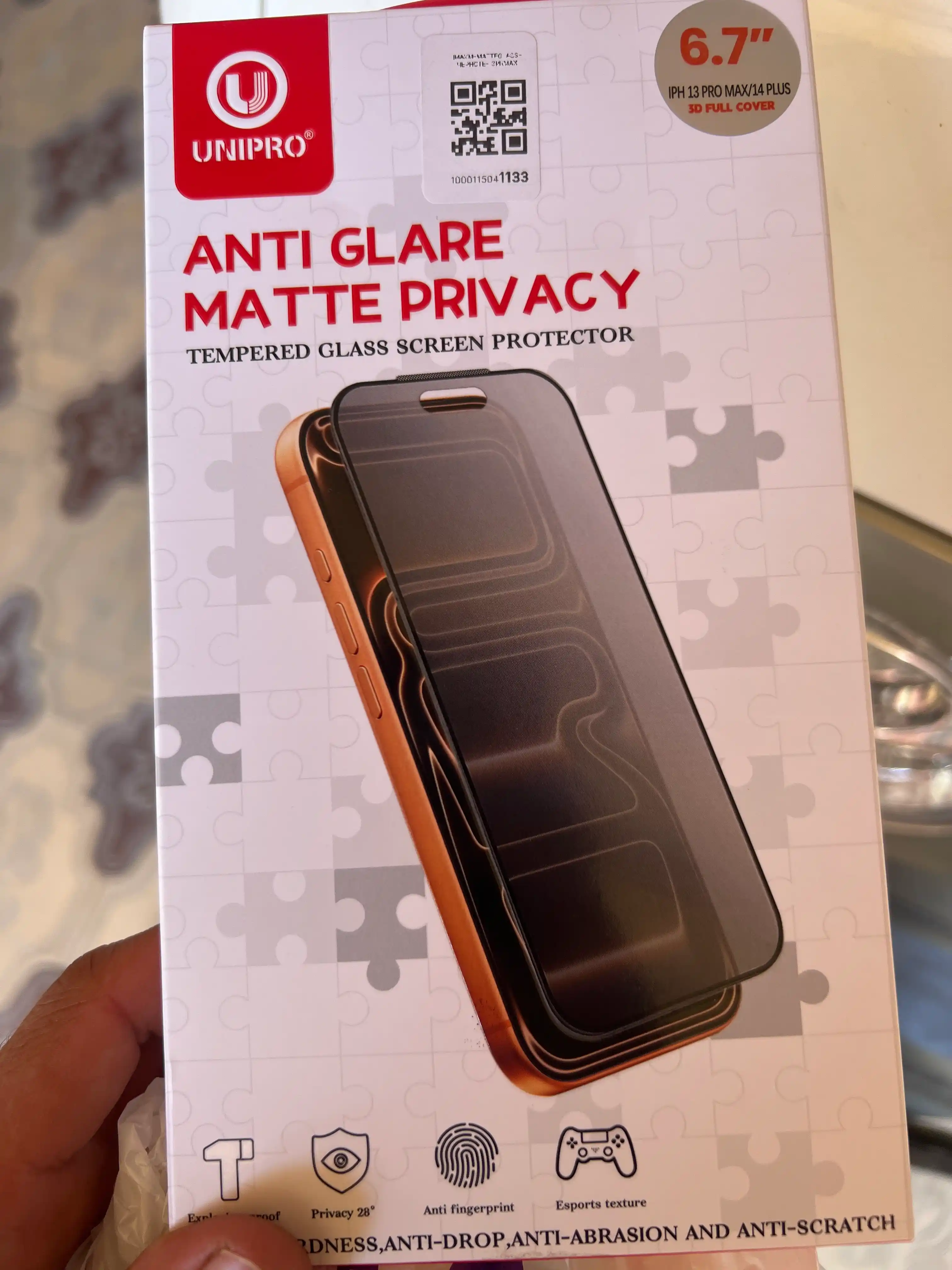 Mat Himoya Oynasi – Anti-Glare, Barmoq Iziga Qarshi, 9H Tempered Glass, iPhone uchun