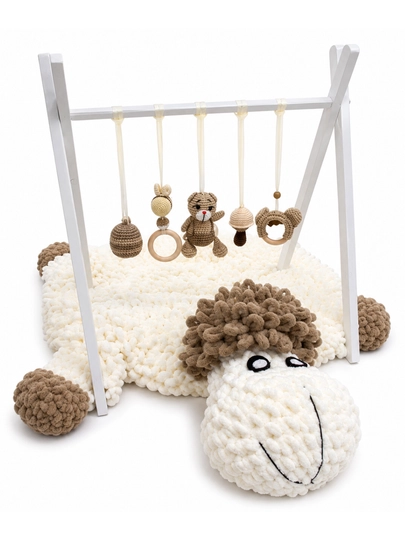 Игровой коврик с развивающей дугой и игрушками Овечка