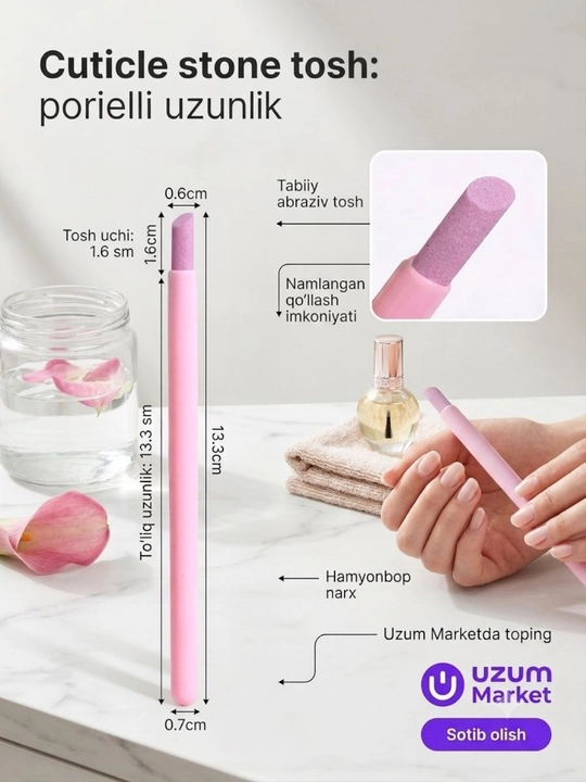 Tirnoq uchun pilka, Kutikula uchun pilka, Manikyur va pedikur uchun pumza qalam - 