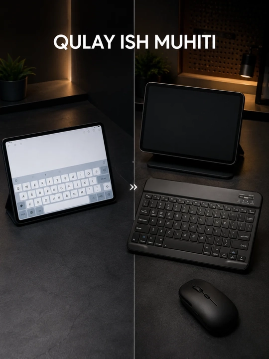 IOS va Android uchun Bluetooth klaviatura va sichqoncha to‘plami