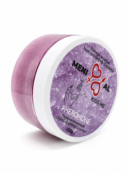 MENI AL Kiss Me Pheromone tana uchun parfyumlangan skrab-shimmer, 230 g
