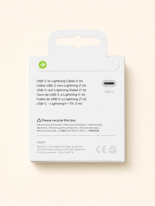 Type-C kabel 1 m, Lightning va Type-C variantlari, tez zaryadlash va data uzatish