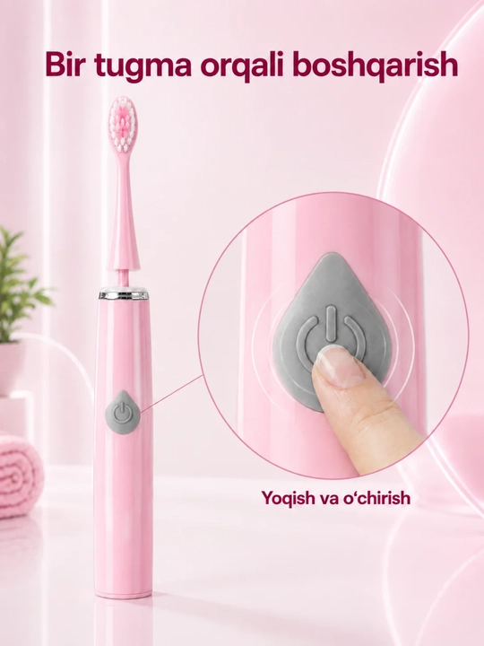 Elektr tish cho‘tkasi, 2 ta almashtiriladigan boshcha