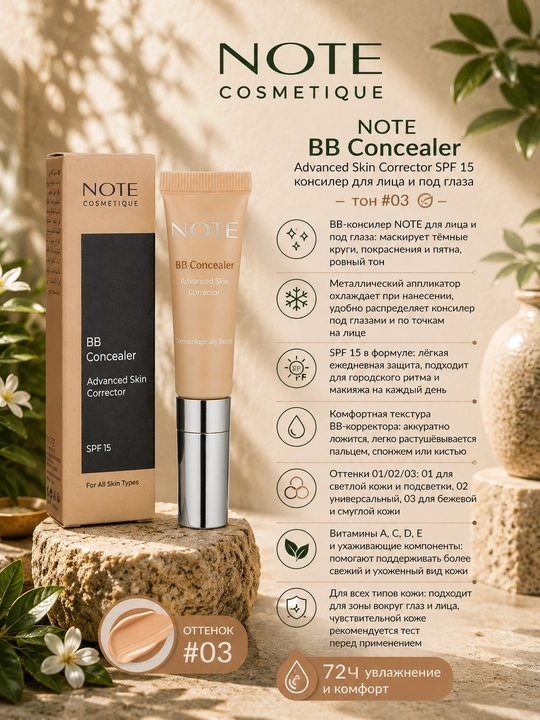 NOTE BB Concealer Advanced Skin Corrector SPF 15 — консилер для лица и под глаза - 