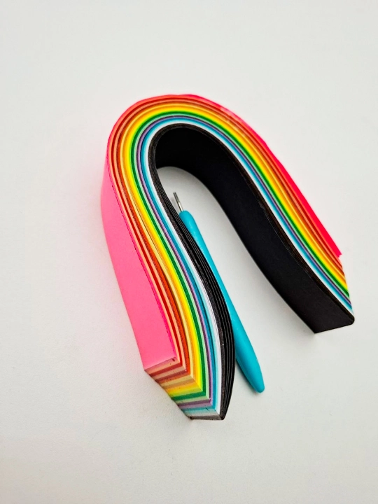 QUILLING PAPER Набор бумаги для квиллинга, 20 цветов, 200 шт, длиной 25 и 38,5 см, с инструментом