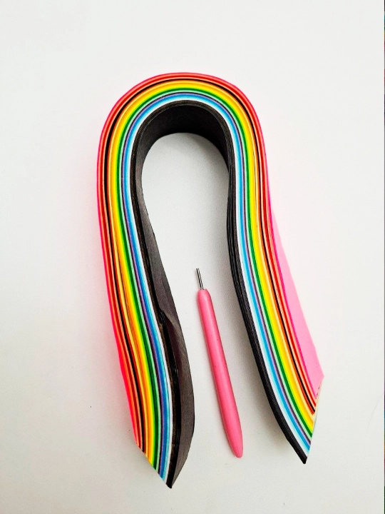 QUILLING PAPER Набор бумаги для квиллинга, 20 цветов, 200 шт, длиной 25 и 38,5 см, с инструментом