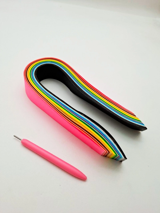 QUILLING PAPER Набор бумаги для квиллинга, 20 цветов, 200 шт, длиной 25 и 38,5 см, с инструментом