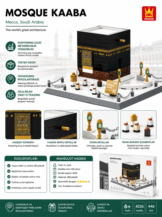 Ka'ba konstruktori, Kaaba konstruktori, Ka'ba modeli, Kaaba modeli, masjid konstruktori - 