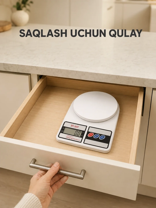 10 kg gacha bo‘lgan SF-400 elektron oshxona tarozisi