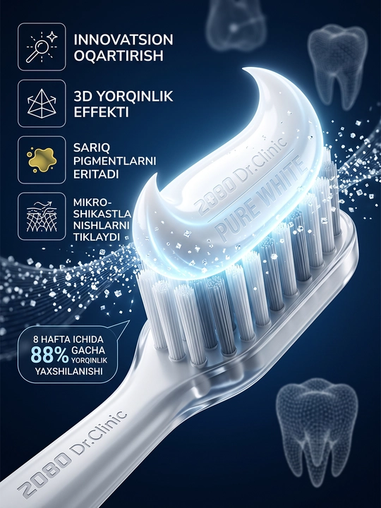 Tish pastasi, tishlarni va milklarni va oqartiruvchi, Dr.Clinic 2080, Koreya