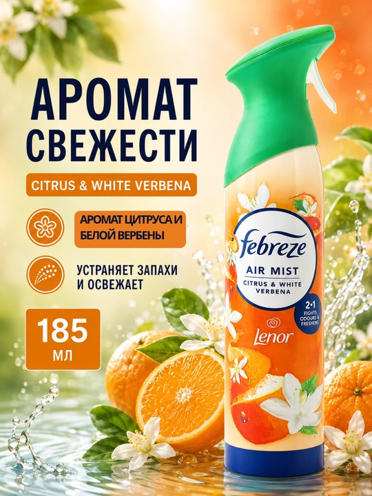 Febreze Air Mist, yoqimsiz hidlarga qarshi havo spreyi, 185 ml - 